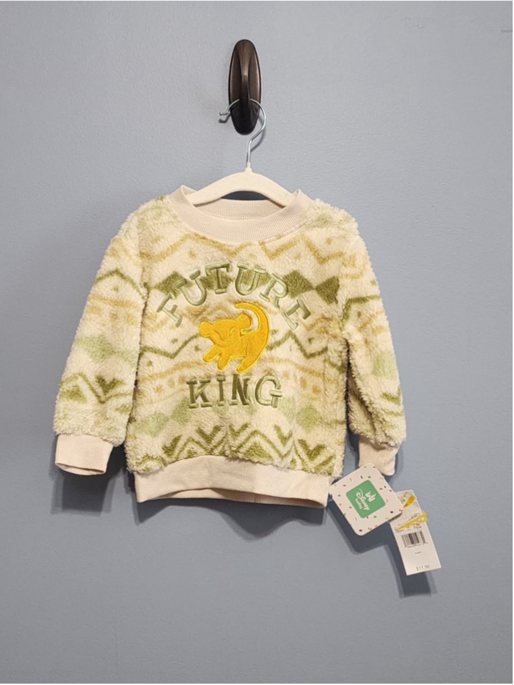 Disney Baby Simba Lion King Fleece Pullover Sweatshirt Embroidered 12M